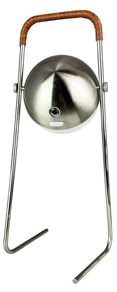 Dyberg Larsen Lampka stołowa LED Mova, brązowa, IP44 możliwość ściemniania, chromowy / srebrny, salon / jadalnia, metal, skandynawski