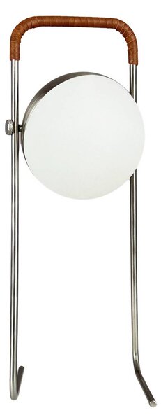 Dyberg Larsen Lampka stołowa LED Mova, brązowa, IP44 możliwość ściemniania, chromowy / srebrny, salon / jadalnia, metal, skandynawski