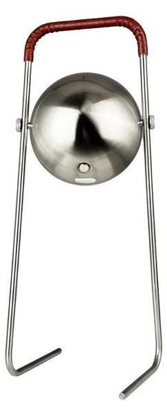 Dyberg Larsen Lampka stołowa LED Mova, bordowa, IP44 możliwość ściemniania, chromowy / srebrny, salon / jadalnia, metal, skandynawski