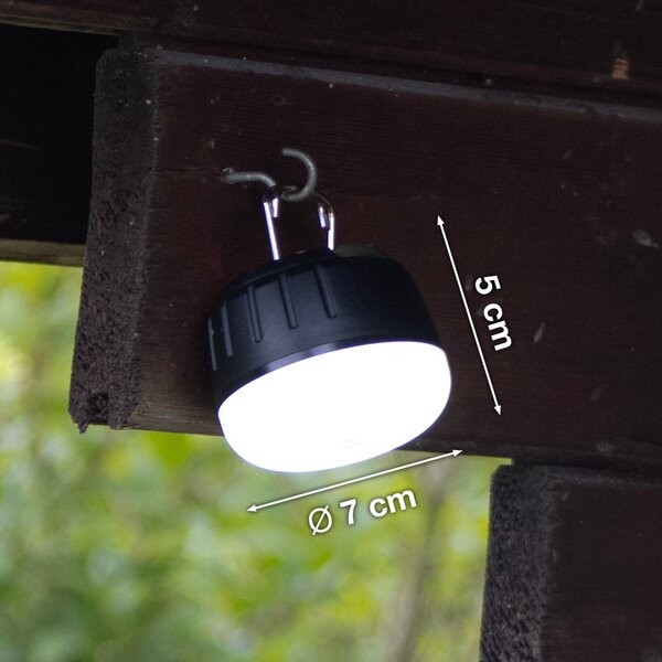 FH Lighting Lampa zewnętrzna LED na akumulator 850948, czarno-biała, Ø 7 cm, tworzywo możliwość ściemniania, czarny, tworzywo sztuczne, nowoczesny