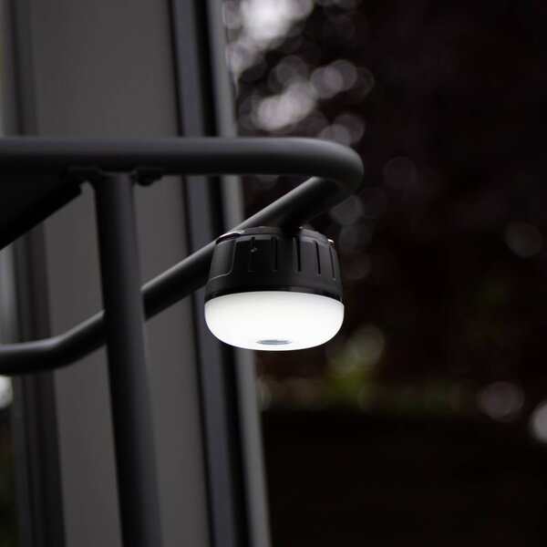 FH Lighting Lampa zewnętrzna LED na akumulator 850948, czarno-biała, Ø 7 cm, tworzywo możliwość ściemniania, czarny, tworzywo sztuczne, nowoczesny