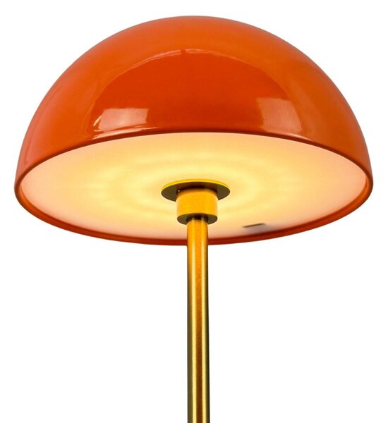 Dyberg Larsen Lampa stołowa Along, możliwość ściemniania, mosiężny / złoty, salon / jadalnia, metal, skandynawski