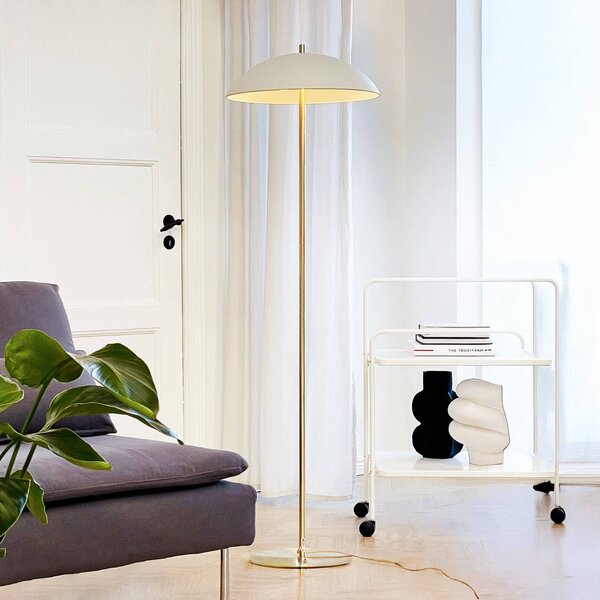 Dyberg Larsen Lampa stojąca Globus, mosiężny / złoty, salon / jadalnia, metal, skandynawski