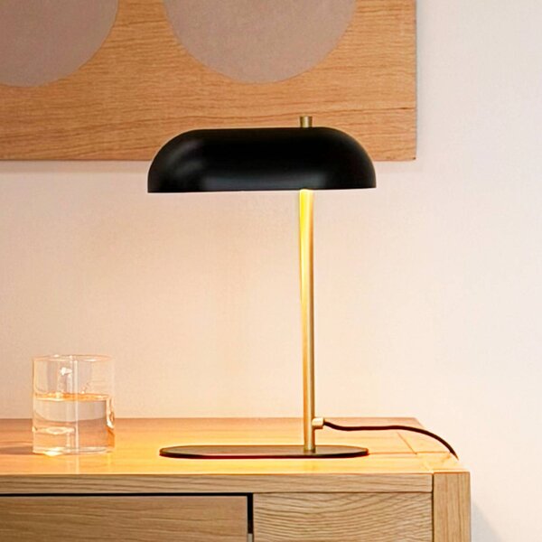 Dyberg Larsen Lampa stołowa Arch Mini, czarny, salon / jadalnia, metal, skandynawski