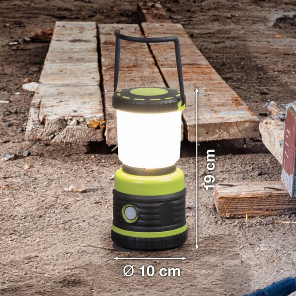 FH Lighting Lampa zewnętrzna LED na akumulator 850944 czarna/zielona wysokość 19 cm 850944, możliwość ściemniania, czarny, tworzywo sztuczne, nowoczesny