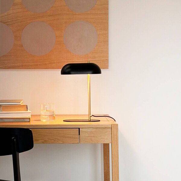 Dyberg Larsen Lampa stołowa Arch Mini, czarny, salon / jadalnia, metal, skandynawski