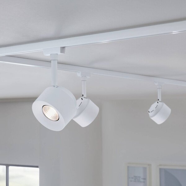 Paulmann URail spot LED Pane, biały sygnałowy, 3000K, ściemniany możliwość ściemniania, biały / opal, salon / jadalnia, metal, nowoczesny