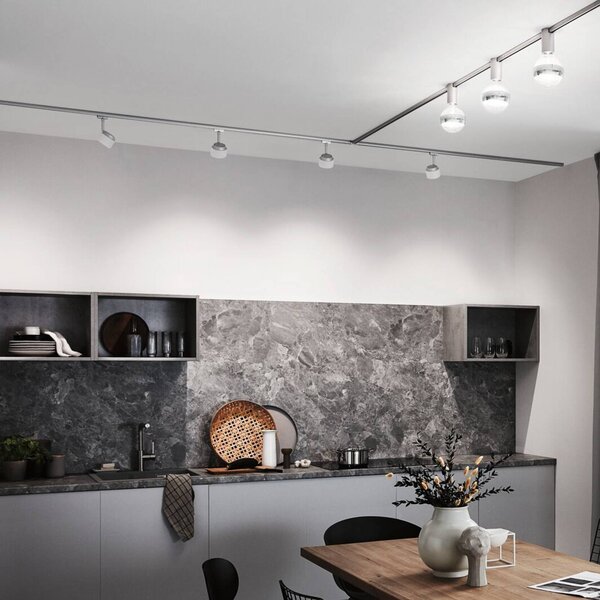 Paulmann URail spot LED Pane, biały sygnałowy, 3000K, ściemniany możliwość ściemniania, biały / opal, salon / jadalnia, metal, nowoczesny