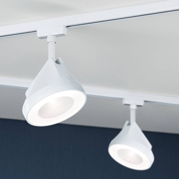 Paulmann URail spot LED Arena, biały sygnałowy, 2700 K, ściemniany możliwość ściemniania, biały / opal, salon / jadalnia, metal, nowoczesny