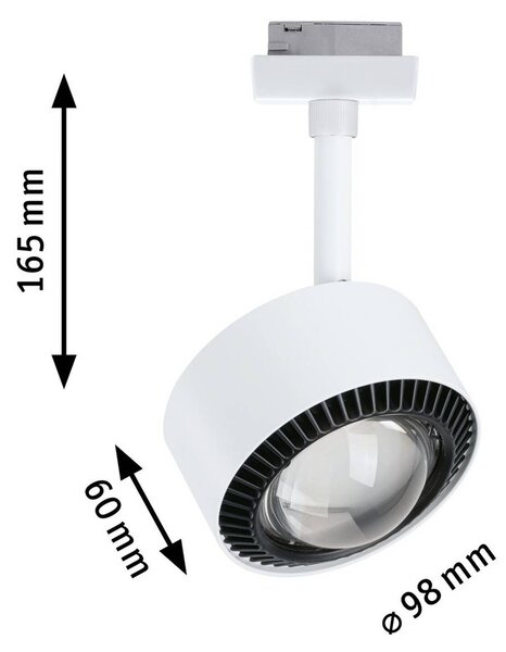 Paulmann URail spot LED Aldan, 4000 K, biała światło sygnałowe możliwość ściemniania, biały / opal, salon / jadalnia, metal, nowoczesny