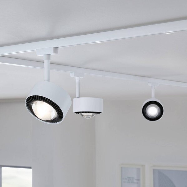 Paulmann URail spot LED Aldan, 4000 K, biała światło sygnałowe możliwość ściemniania, biały / opal, salon / jadalnia, metal, nowoczesny