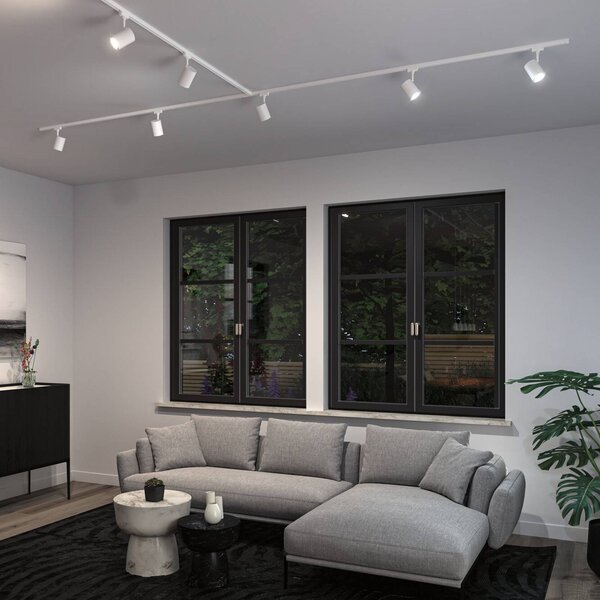 Paulmann URail spot LED Luxe, ZigBee, biały sygnałowy, GU10 Luxe Zigbee, możliwość ściemniania, biały / opal, salon / jadalnia, tworzywo sztuczne, nowoczesny