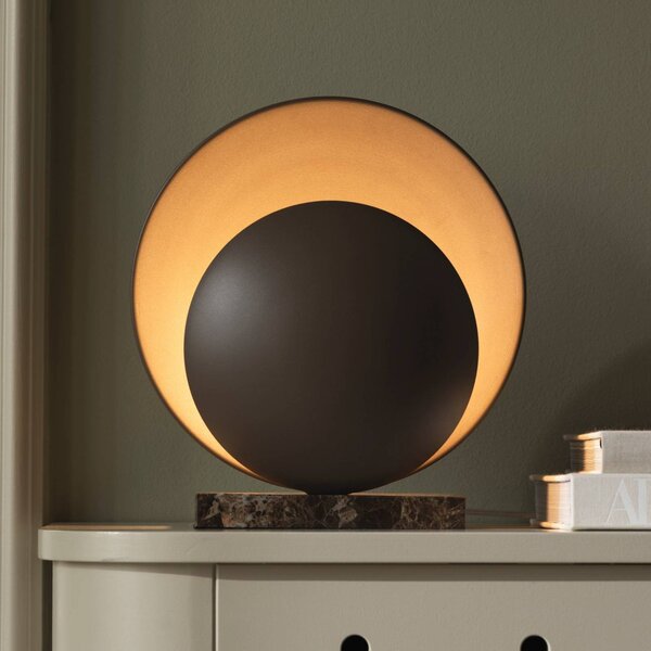 Globen Lighting Lampa stołowa Orbit, brązowy / rdzawy, salon / jadalnia, metal, design