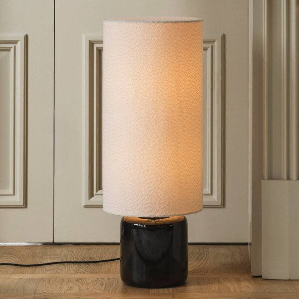 Globen Lighting Lampa stojąca Florian, biały / opal, salon / jadalnia, tkanina / materiał / jedwab