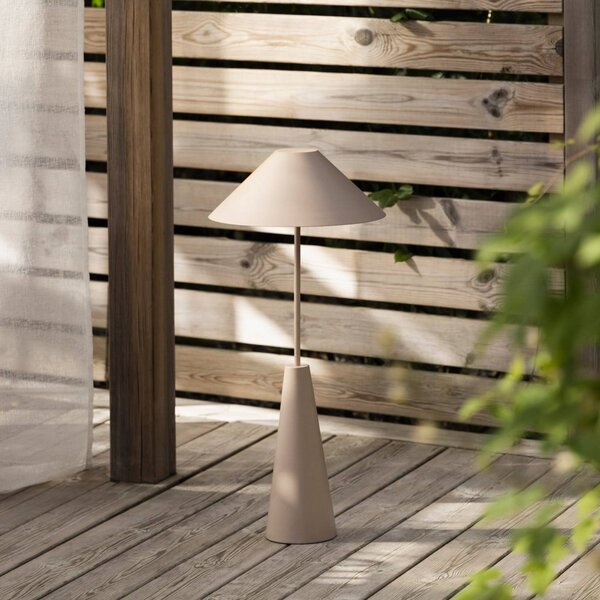 Globen Lighting Akumulatorowa lampa stojąca zewnętrzna Cannes, beżowa, IP54 możliwość ściemniania, kremowy / amber, salon / jadalnia, metal, skandynawski