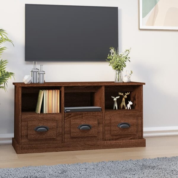 Szafka pod TV, brązowy dąb, 100x35x50cm materiał drewnopochodny