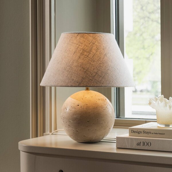 Globen Lighting Lampa stołowa Castello, kremowy / amber, salon / jadalnia, tkanina / materiał / jedwab, design