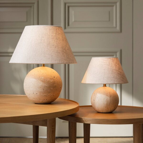 Globen Lighting Lampa stołowa Castello, kremowy / amber, salon / jadalnia, tkanina / materiał / jedwab, design