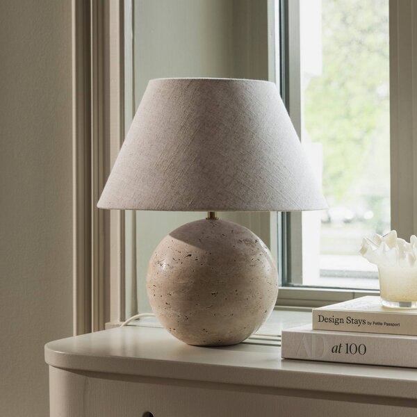 Globen Lighting Lampa stołowa Castello, kremowy / amber, salon / jadalnia, tkanina / materiał / jedwab, design