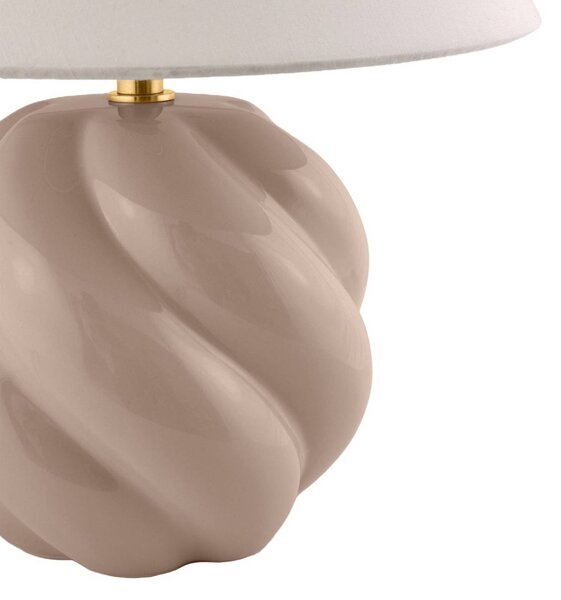 Globen Lighting Lampa stołowa DAHLIA, kremowy / amber, salon / jadalnia, tkanina / materiał / jedwab