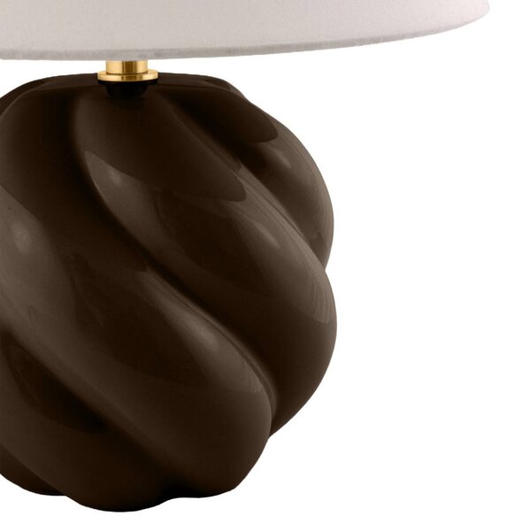 Globen Lighting Lampa stołowa DAHLIA, kremowy / amber, salon / jadalnia, tkanina / materiał / jedwab