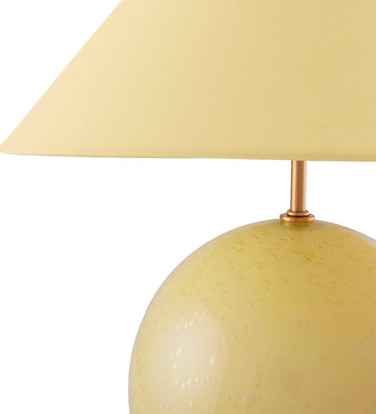 Globen Lighting Lampa stołowa IRIS, żółty / pomarańczowy, salon / jadalnia, tkanina / materiał / jedwab, vintage