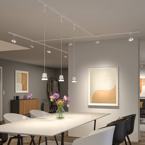 Paulmann URail spot LED Circle, 3stepdim, 4000 K, biała światło sygnałowe możliwość ściemniania, biały / opal, salon / jadalnia, metal, nowoczesny
