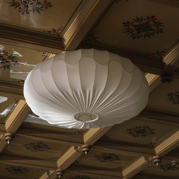 Globen Lighting Lampa sufitowa BLADVERK, możliwość ściemniania, biały / opal, salon / jadalnia, tkanina / materiał / jedwab, skandynawski