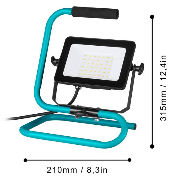 EGLO Reflektor zewnętrzny LED Avelar, czarny/turkusowy, szerokość 32 cm, metalowy Avelar, czarny, aluminium