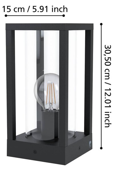 EGLO Lampa ogrodowa stojąca Cascinetta, czarny, aluminium, nowoczesny