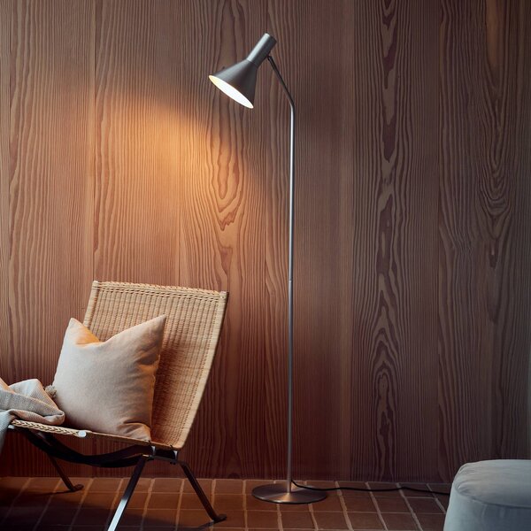 FRANDSEN Lampa stojąca Lyss, aluminiowy / szary / cynkowy, salon / jadalnia, aluminium, design
