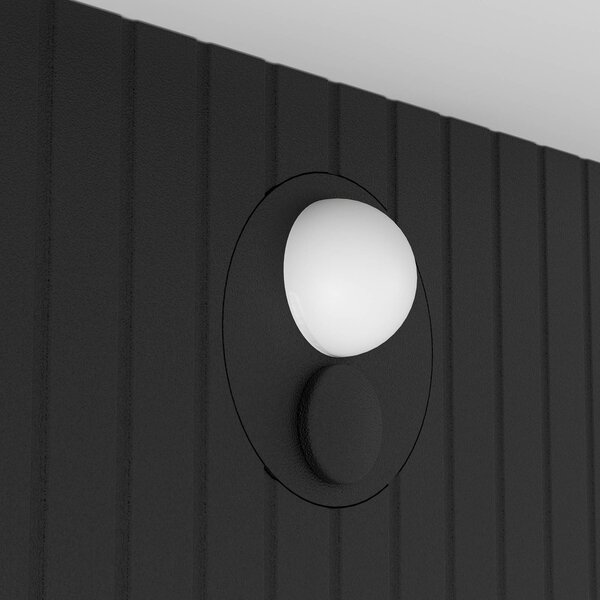 EGLO Lampa ścienna LED z panelem słonecznym Frigento, czarna, wysokość 15 cm, Frigento, czarny, aluminium, nowoczesny