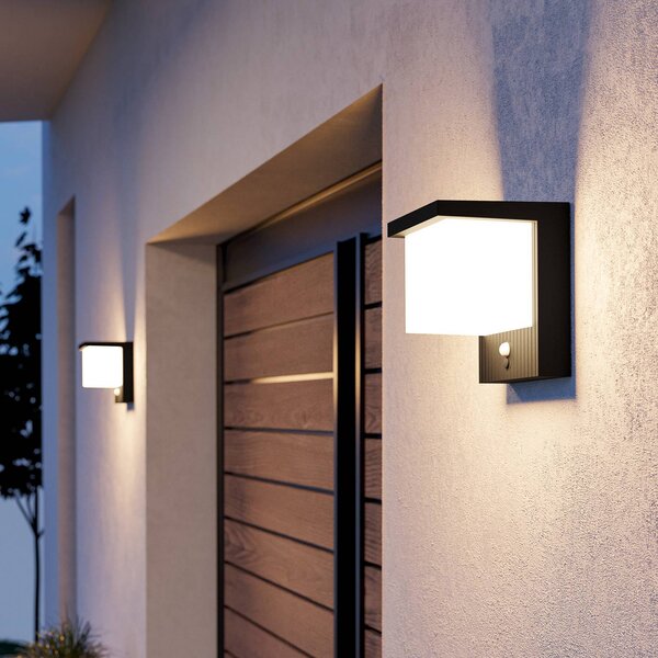 EGLO Lampa ścienna LED z panelem słonecznym Frigento, czarna, wysokość 15 cm, Frigento, czarny, aluminium, nowoczesny
