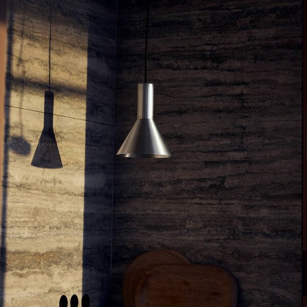 FRANDSEN Lampa wisząca Lyss, możliwość ściemniania, aluminiowy / szary / cynkowy, salon / jadalnia, aluminium, design