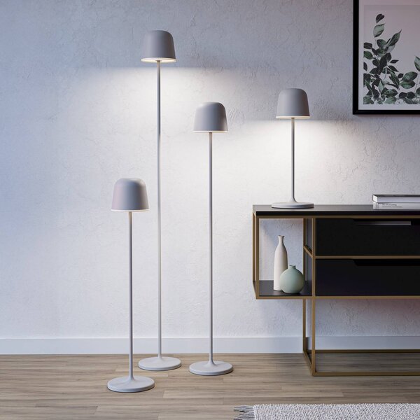 EGLO Lampa tarasowa LED na akumulator Mannera-L, szara, wysokość 140 cm, metalowa możliwość ściemniania, aluminiowy / szary / cynkowy, aluminium, nowoczesny