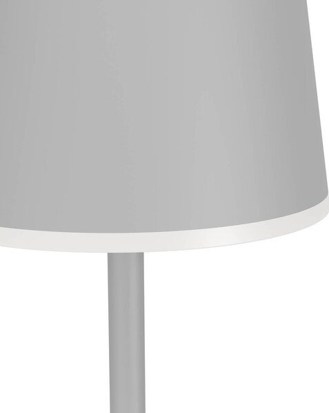 EGLO Lampa tarasowa LED na akumulator Mannera-L, szara, wysokość 140 cm, metalowa możliwość ściemniania, aluminiowy / szary / cynkowy, aluminium, nowoczesny