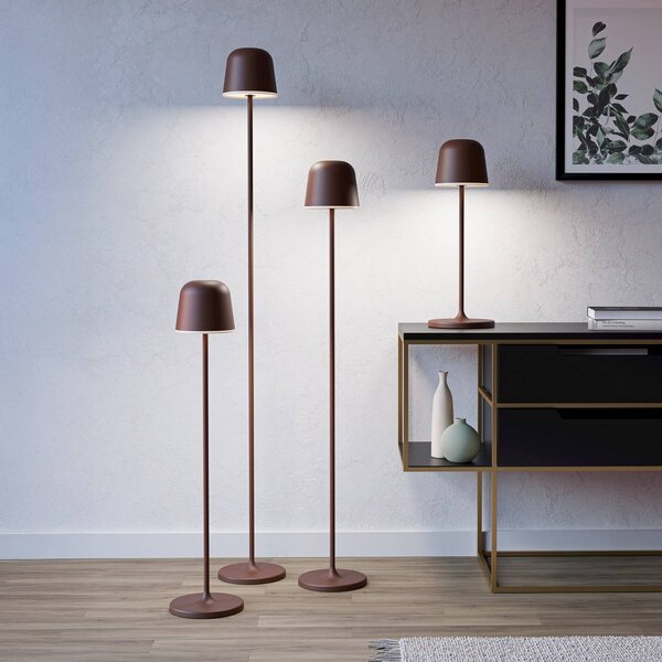 EGLO Lampa tarasowa LED na akumulator Mannera-L, kolor rdzy, wysokość 140 cm możliwość ściemniania, brązowy / rdzawy, aluminium, nowoczesny