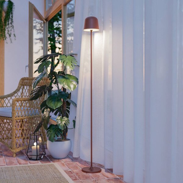 EGLO Lampa tarasowa LED na akumulator Mannera-L, kolor rdzy, wysokość 140 cm możliwość ściemniania, brązowy / rdzawy, aluminium, nowoczesny