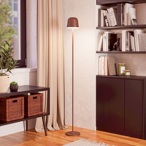 EGLO Lampa tarasowa LED na akumulator Mannera-L, kolor rdzy, wysokość 140 cm możliwość ściemniania, brązowy / rdzawy, aluminium, nowoczesny
