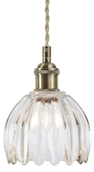Markslöjd Lampa wisząca szklana Gotta, brązowy / mosiężny, salon / jadalnia, szkło