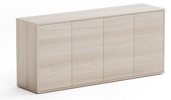 Komoda biurowa BLOCK, 1600 × 400 × 710 mm, 4 drzwi, dąb naturalny