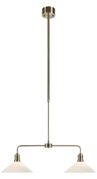 Markslöjd Lampa wisząca szklana Vela, możliwość ściemniania, brązowy / mosiężny, salon / jadalnia, metal