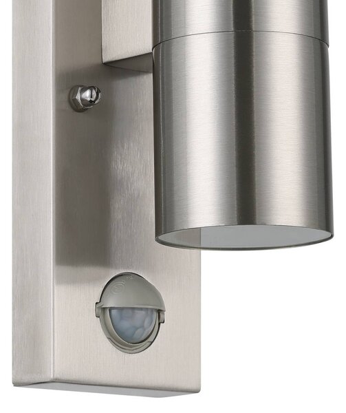 EGLO Lampa ścienna Riga 5 ze stali nierdzewnej, 21 cm, stal nierdzewna, czujnik, aluminiowy / szary / cynkowy, stal szlachetna, nowoczesny