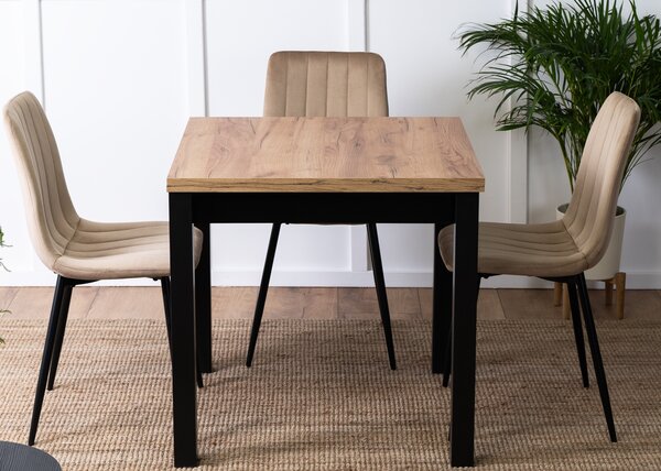 Stół rozkładany w stylu loftowym Max dąb craft/czarny