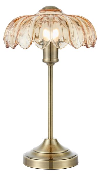 Markslöjd Lampa stołowa Kurage, brązowy / mosiężny, salon / jadalnia, szkło