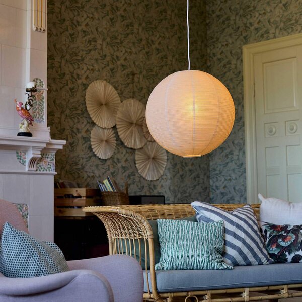 PR Home Lampa wisząca Haru, możliwość ściemniania, kremowy / amber, salon / jadalnia, papier / lunolit / lunopal