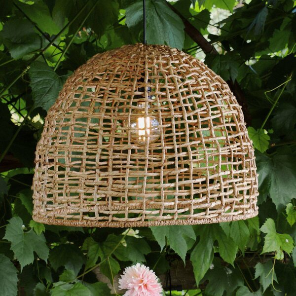PR Home Lampa wisząca zewnętrzna Cebu, Lampakanay, Ø 57 cm, wtyczka, IP44 Cebu, jasne drewno