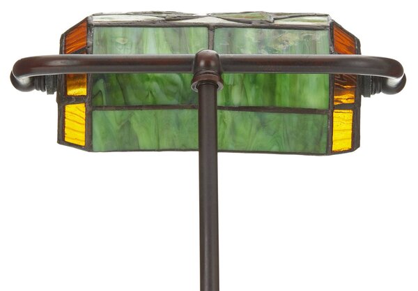 Artistar Lampa stołowa tiffany DRAGONFLY, zielony, salon / jadalnia, szkło, tiffany