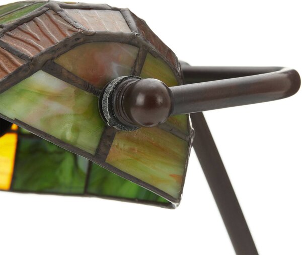 Artistar Lampa stołowa tiffany DRAGONFLY, zielony, salon / jadalnia, szkło, tiffany
