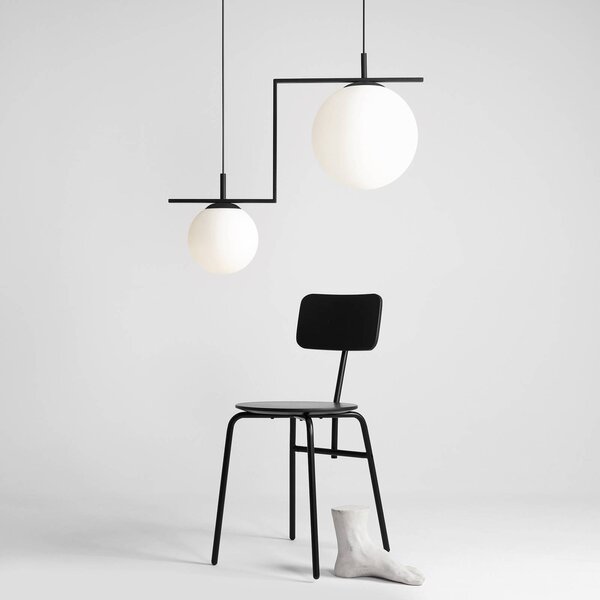 Lampa wisząca Zac ALDEX, możliwość ściemniania, czarny, salon / jadalnia, metal, nowoczesny